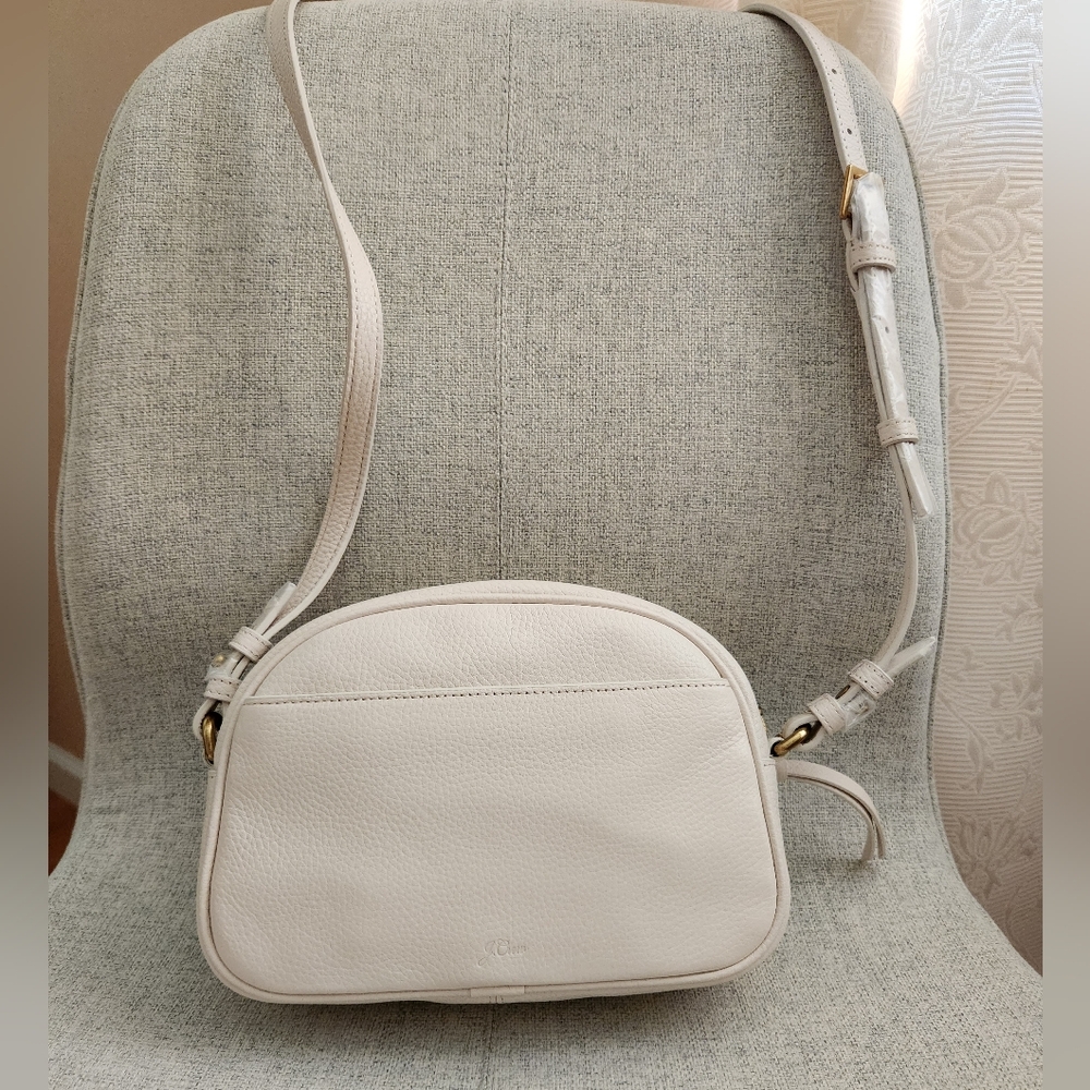 J Crew Devon Camera Bag For Women Off White Leather Crossbody NWT